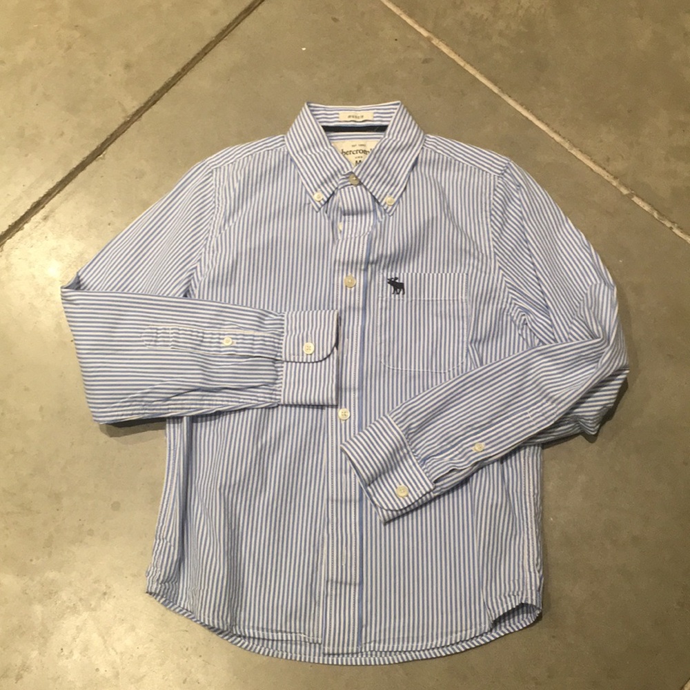 Abercrombie kids stripe button down muscle shirt